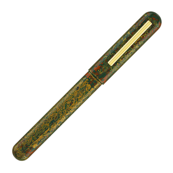 IKKAKU by Nahvalur Fountain Pen in Hai-Zao (Seaweed) Urushi - Regalia Flex Nib Fountain Pen