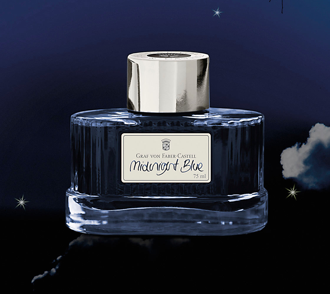 Graf von Faber-Castell Bottled Ink in Midnight Blue - 75 mL Bottled Ink