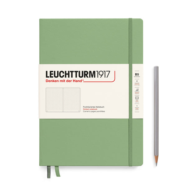 Leuchtturm 1917 Composition Hardcover Dot Grid Notebook in Sage - B5 Notebooks Journals