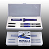 Monteverde Monza Fountain Pen in Blue - Fine Medium and Omniflex Nibs Pack of 3