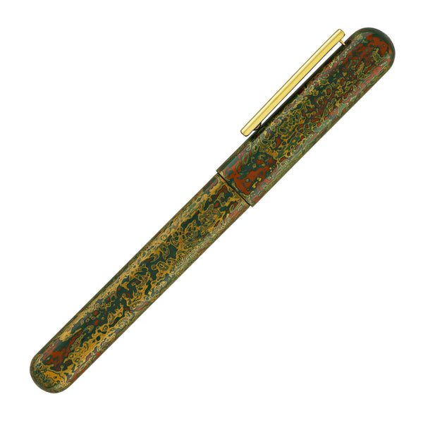 IKKAKU by Nahvalur Fountain Pen in Hai-Zao (Seaweed) Urushi - Regalia Flex Nib Fountain Pen
