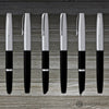 Aurora Duo Cart Fountain Pen - Black Resin With Chrome Cap Medium Point Fountain Pen