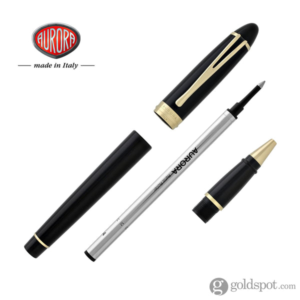 Aurora Ipsilon Deluxe Rollerball Pen in Black with Gold Trim Rollerball Pen
