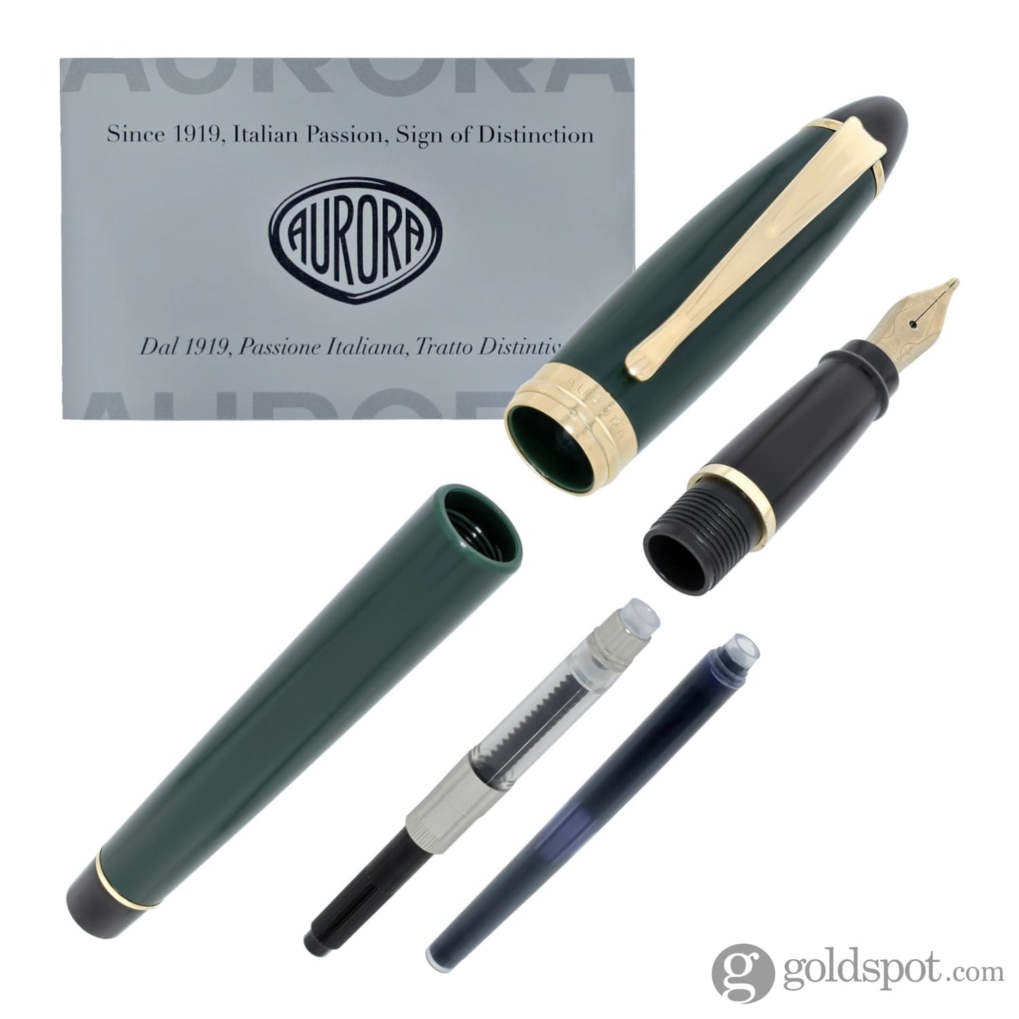 Aurora Ipsilon Resin Fountain Pen in Green Fountain Pen