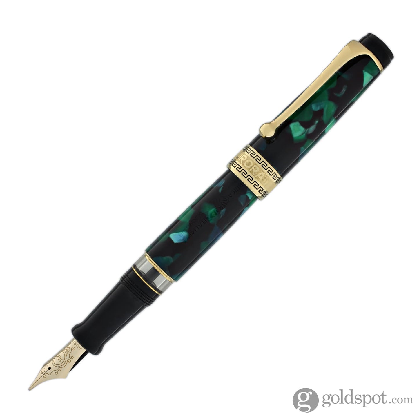 Aurora Optima Auroloide Fountain Pen in Emerald Green - 14K Gold Fountain Pen
