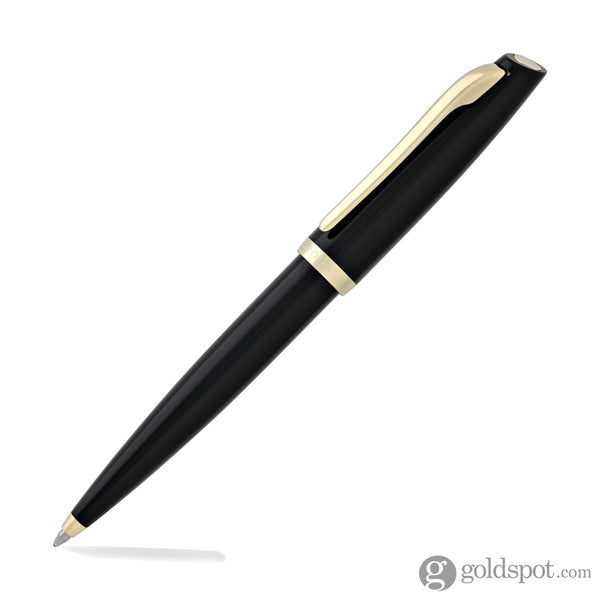 Aurora Style Resin Ballpoint Pen in Black with Gold Trim Ballpoint Pen
