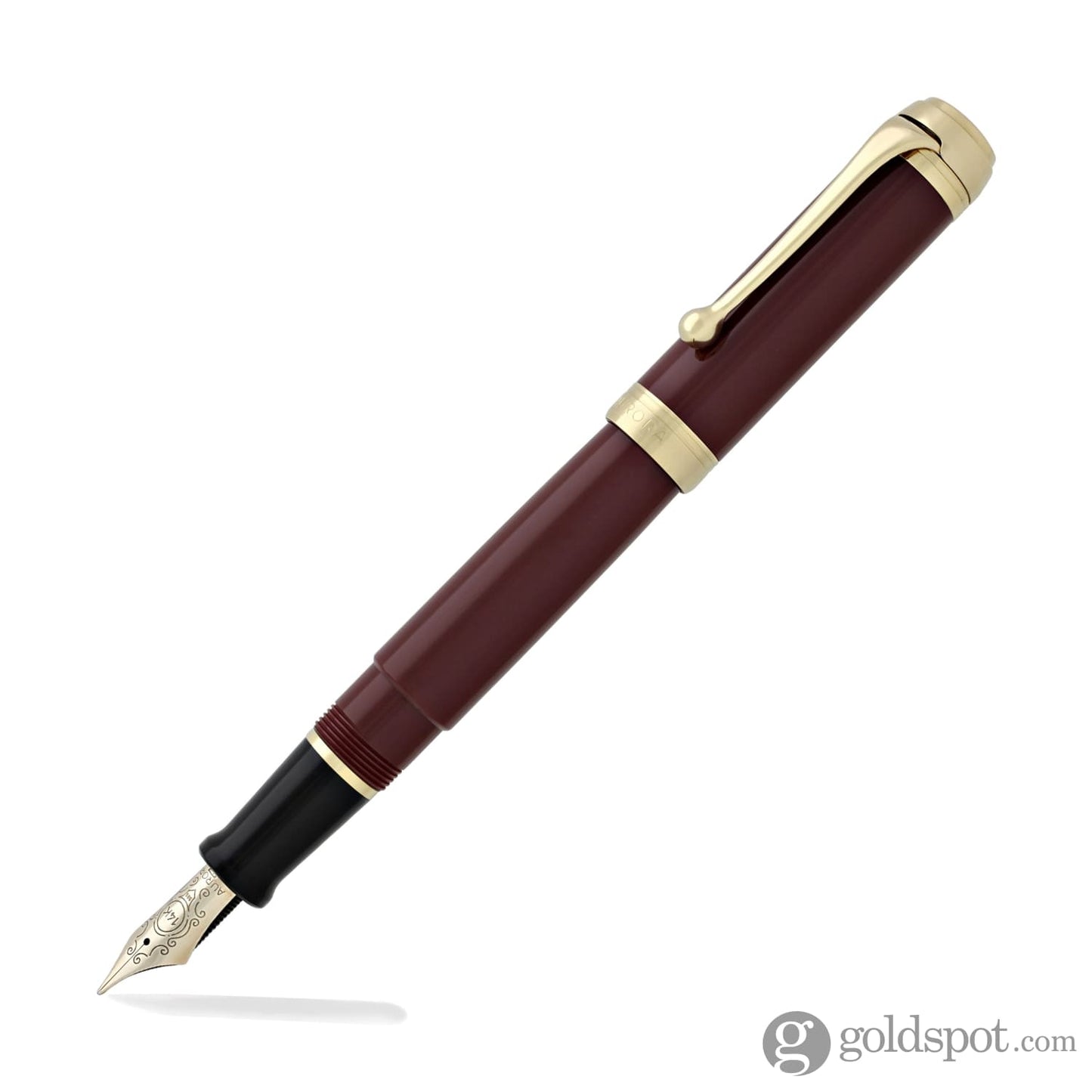 Aurora Talentum Classic Fountain Pen in Burgundy with Gold Trim - 14K Gold Fine Point Fountain Pen