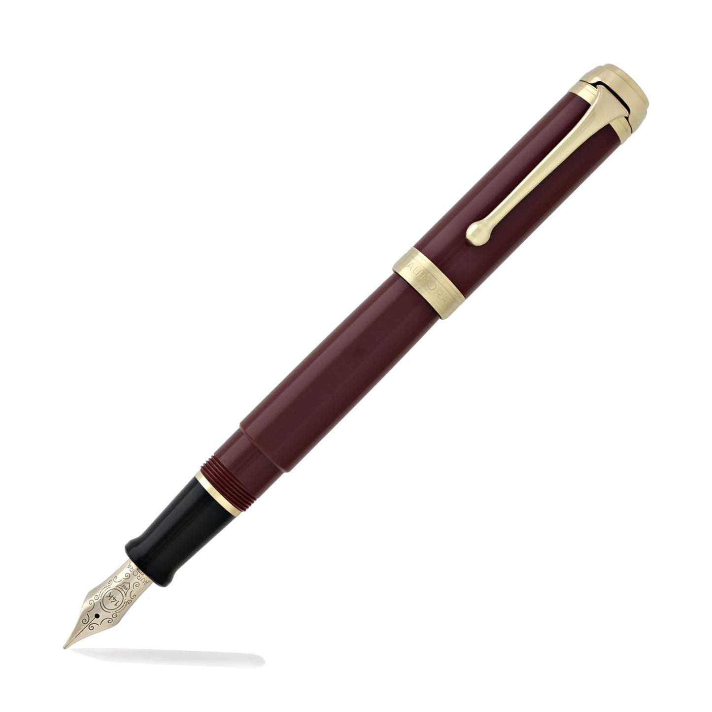 Aurora Talentum Classic Fountain Pen in Burgundy with Gold Trim - 14K Gold Fine Point Fountain Pen
