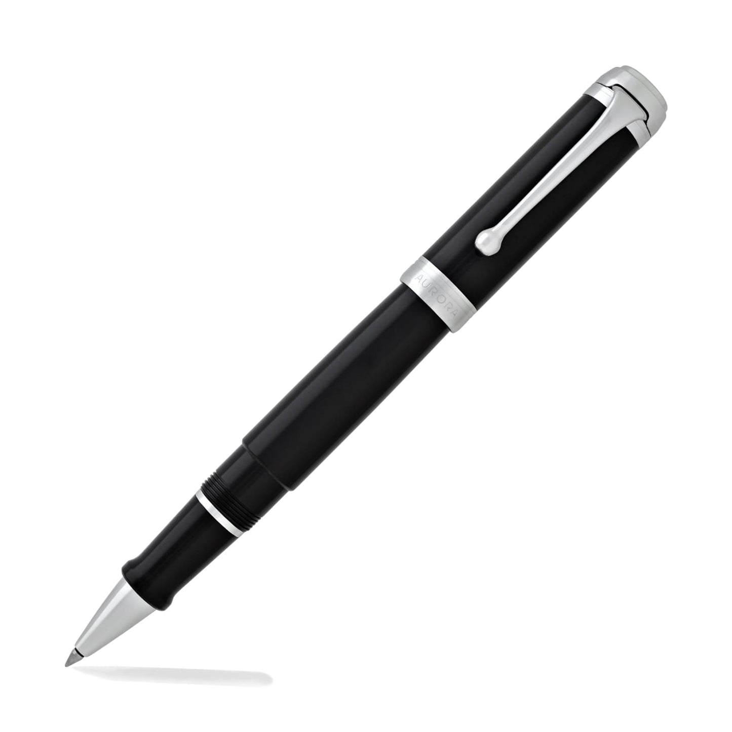 Aurora Talentum Classic Rollerball Pen in Black with Chrome Trim Rollerball Pen