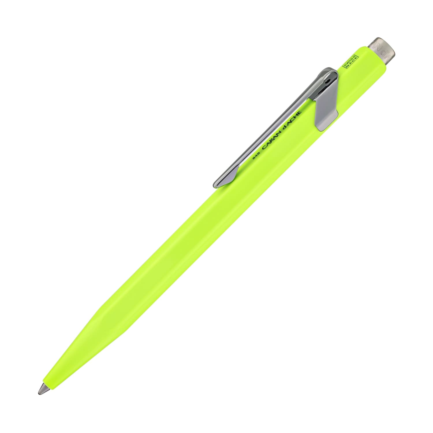 Caran d'Ache 849 Metal Ballpoint Pen in Fluorescent Yellow - Goldspot Pens