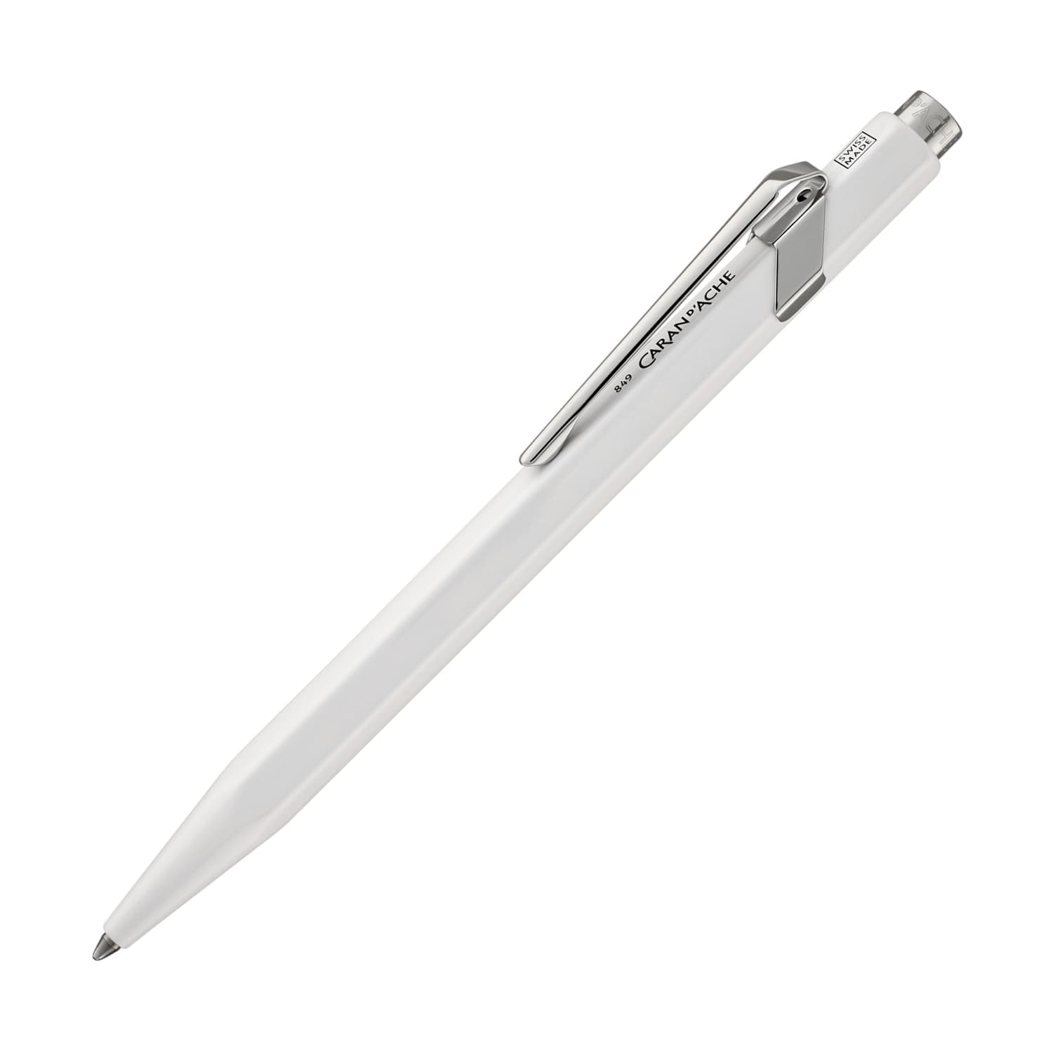 Caran d'Ache 849 Metal Collection Ballpoint Pen in White - Goldspot Pens