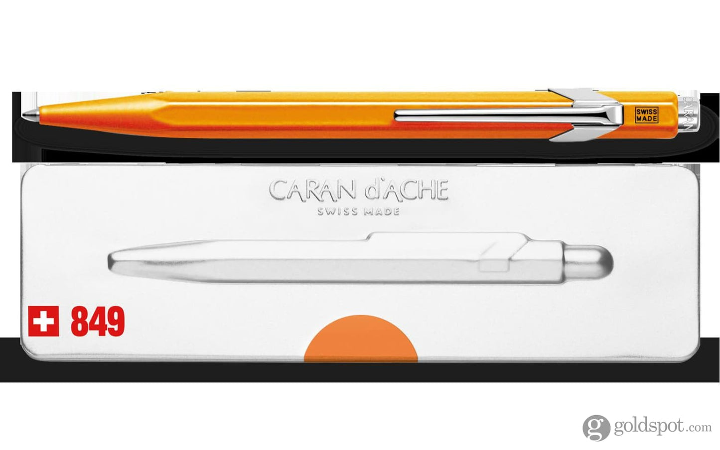 Caran Dache 849 Popline Ballpoint Pen in Fluorescent Orange Ballpoint Pen