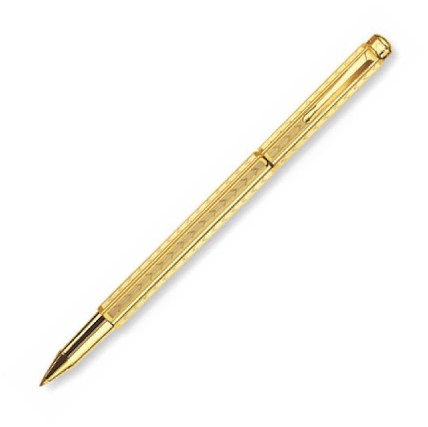 Caran d'Ache Ecridor Rollerball Pen in Gold Plated Chevron
