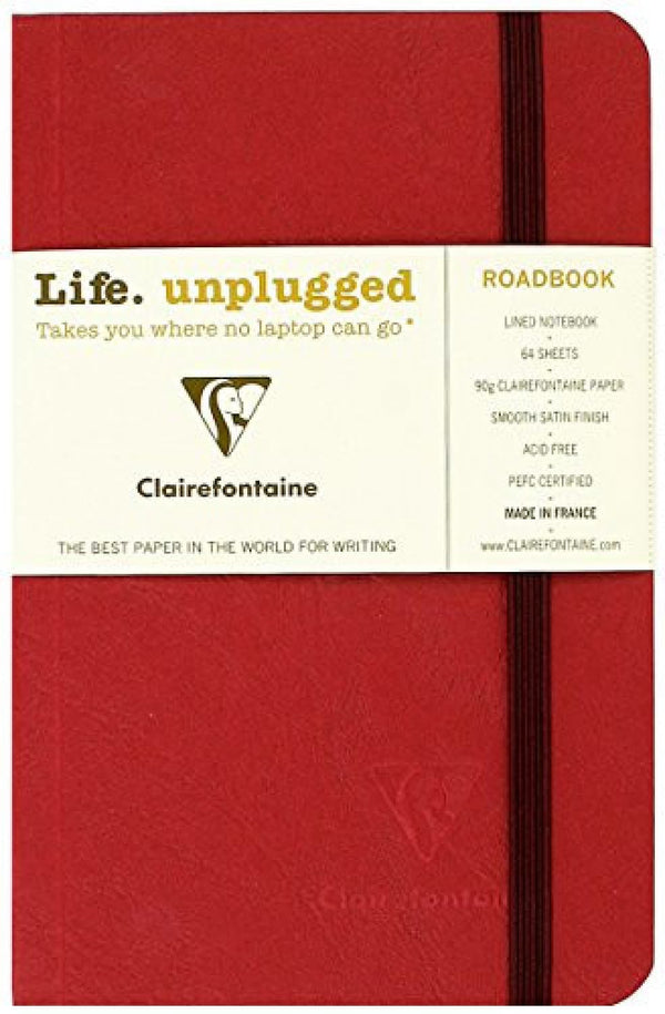 Clairefontaine Roadbook Ruled Notebook in Red - 3.5 x 5.5 Notebook