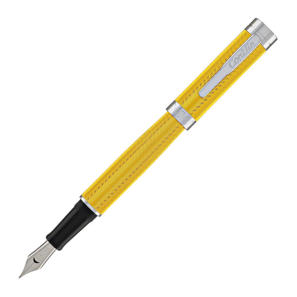 Conklin Herringbone Signature Fountain Pen in Yellow Fountain Pen