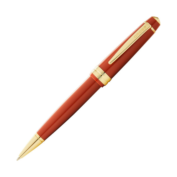 Cross Bailey Light Ballpoint Pen in Glossy Burnt Orange Resin with Gold Trim Ballpoint Pen