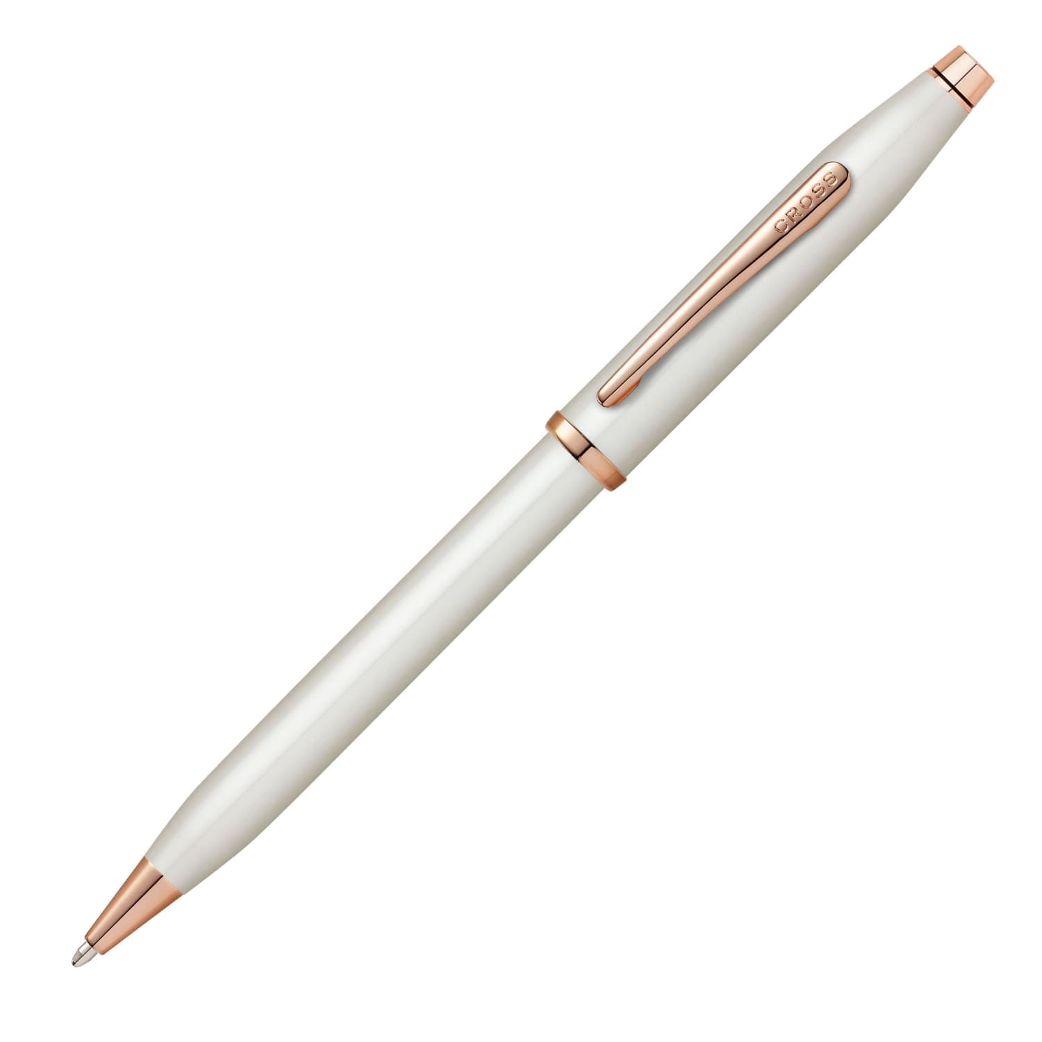 Cross Century II Ballpoint Pen in Pearlescent White Lacquer with