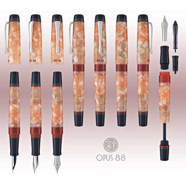 Opus 88 Minty Fountain Pen in Orange Fountain Pen