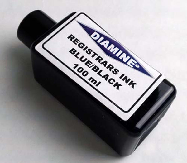 Diamine Registrar Bottled Ink in Blue / Black - 100 mL Bottled Ink