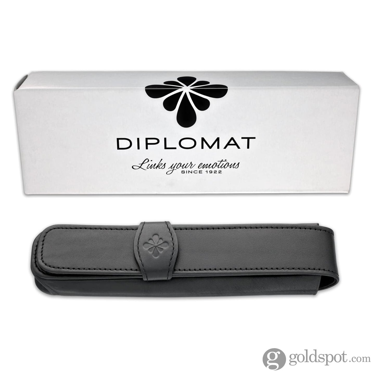 Diplomat Single Pen Case Fine Leather in Black Pen Case
