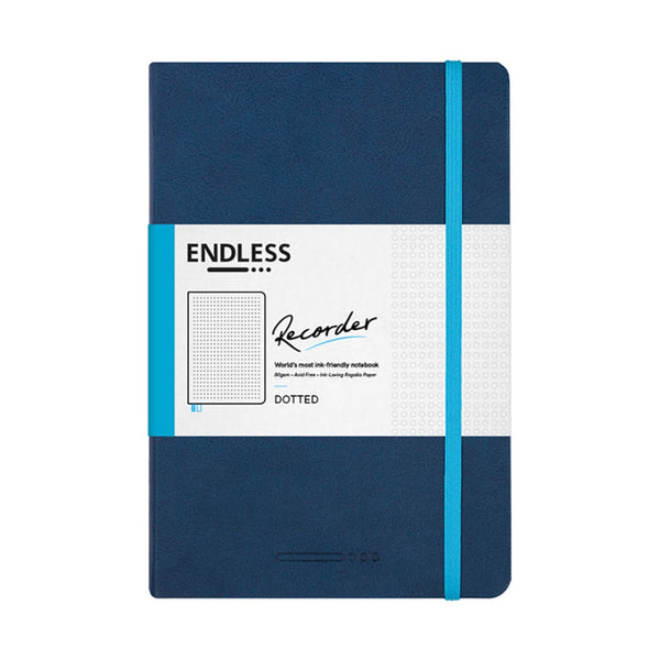 Endless Recorder A5 Notebook in Deep Ocean with the 80gsm Regalia Paper - Dotted Notebook