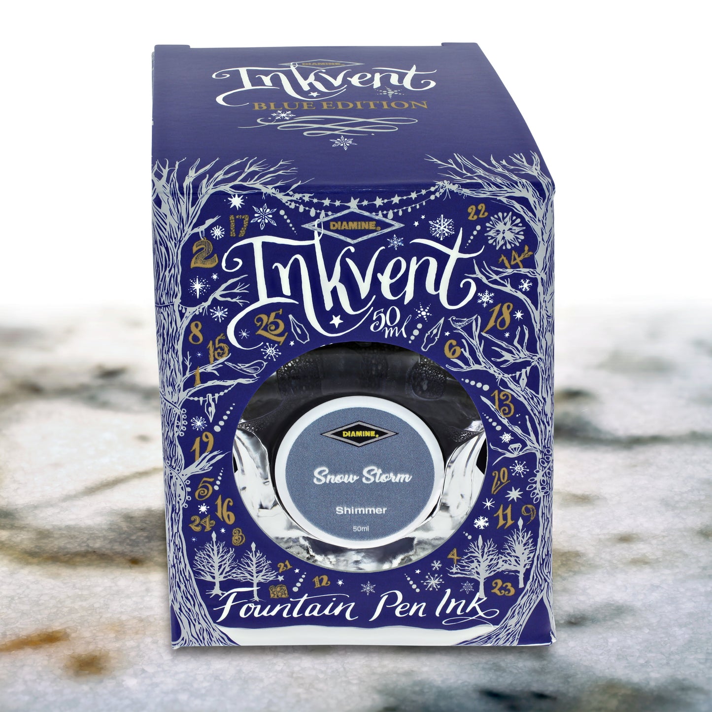 Diamine Inkvent Blue Edition Shimmer Bottled Ink in Snow Storm - 50 mL Bottled Ink