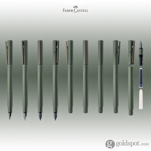 Faber-Castell Design Neo Slim Aluminum Fountain Pen in Olive Green Fountain Pen
