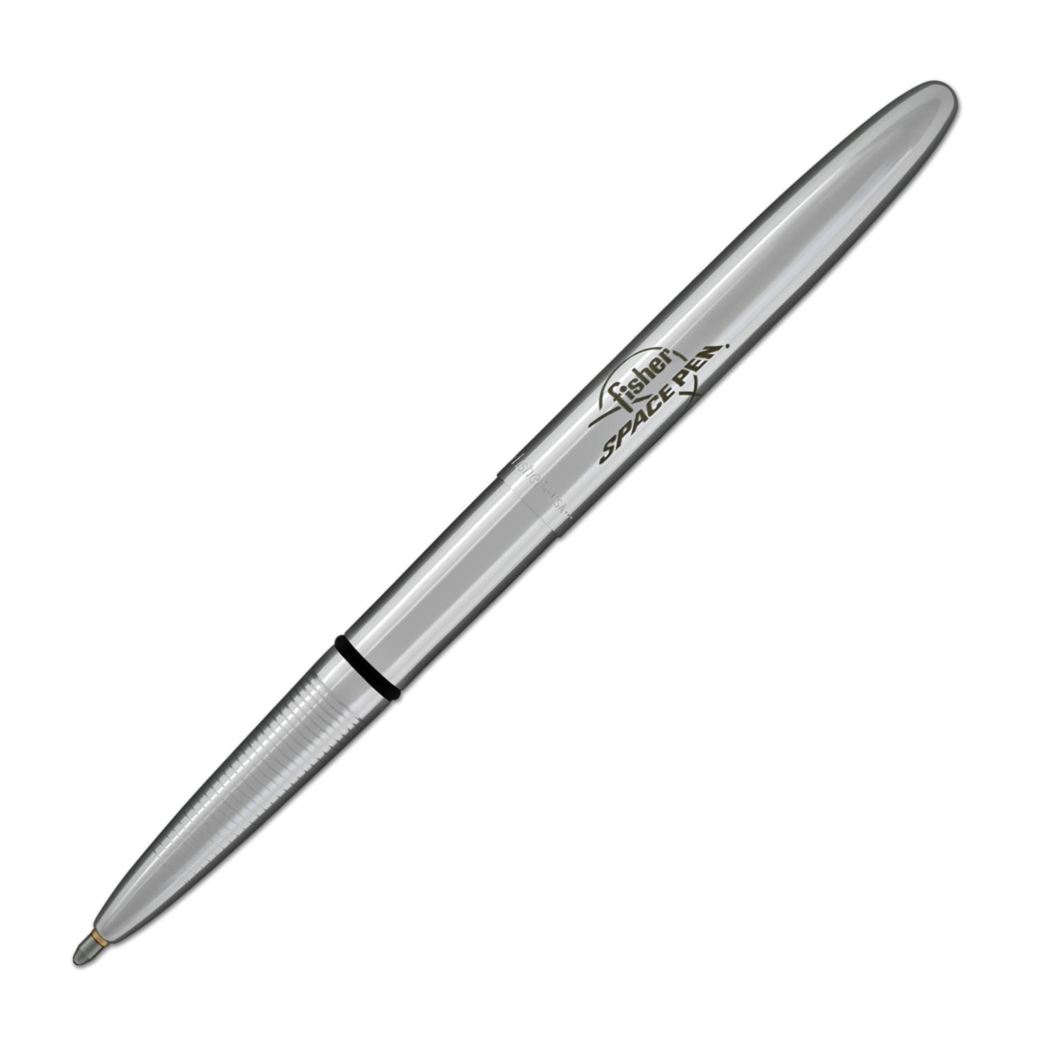 Fisher Bullet Space - 400-FSP Chrome Bullet Space Pen w/ Fisher Logo  Engraved Ballpoint Pen - NEW In Gift Box - Goldspot Pens