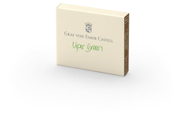 Graf von Faber-Castell Ink Cartridges in Viper Green - Pack of 6 Fountain Pen Cartridges