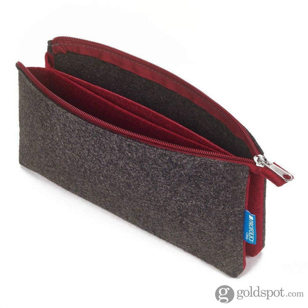 Itoya Profolio Small Midtown Pouch in Charcoal and Maroon Pen Case