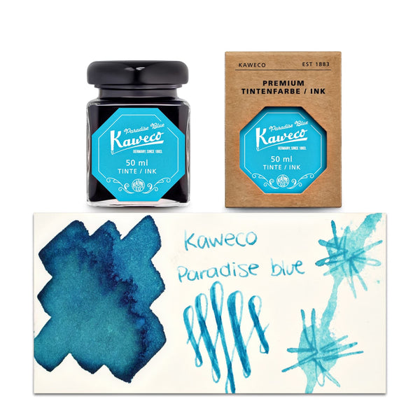 Kaweco Bottled Ink and Cartridges in Paradise Blue (Turquoise) Bottled Ink