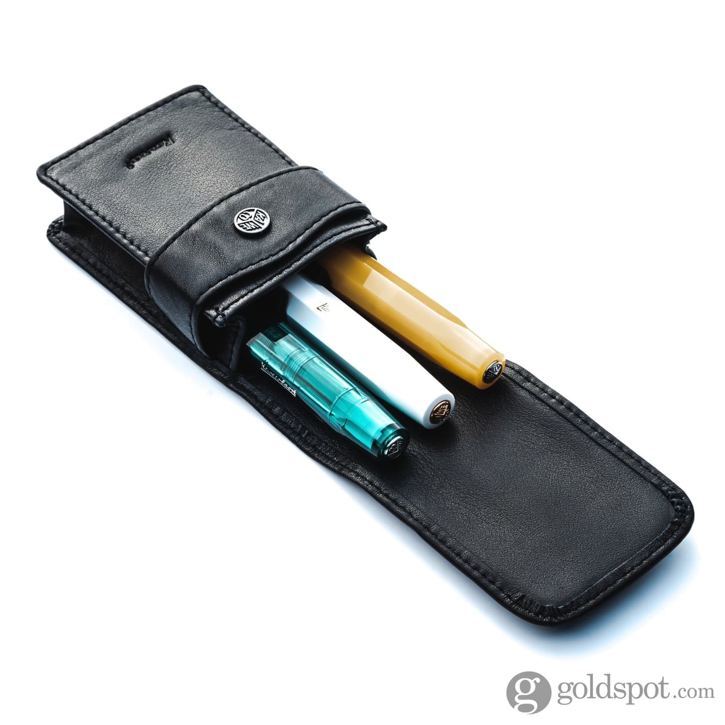 Kaweco Pouch with Flap in Black Leather Pen Case