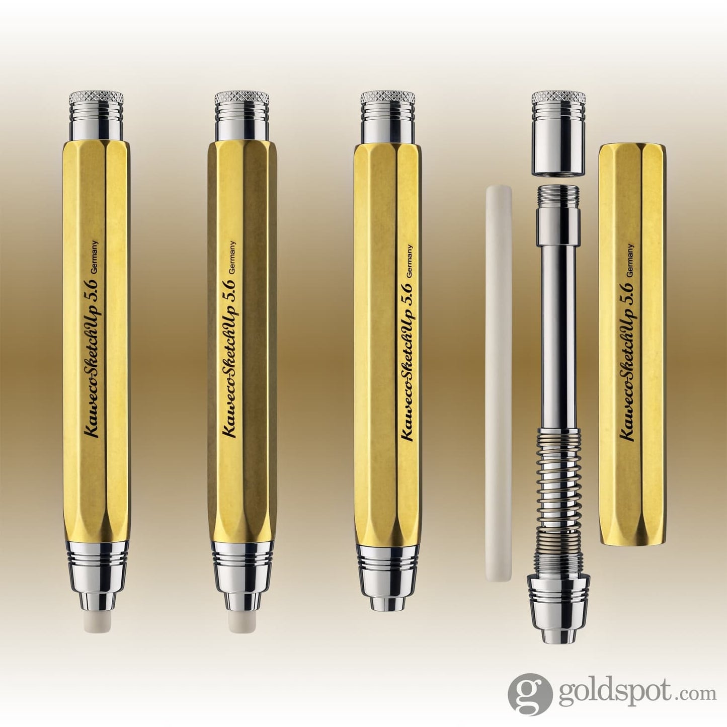 Kaweco Sketch Up Clutch Eraser in Raw Brass - 5.6mm Mechanical Pencil