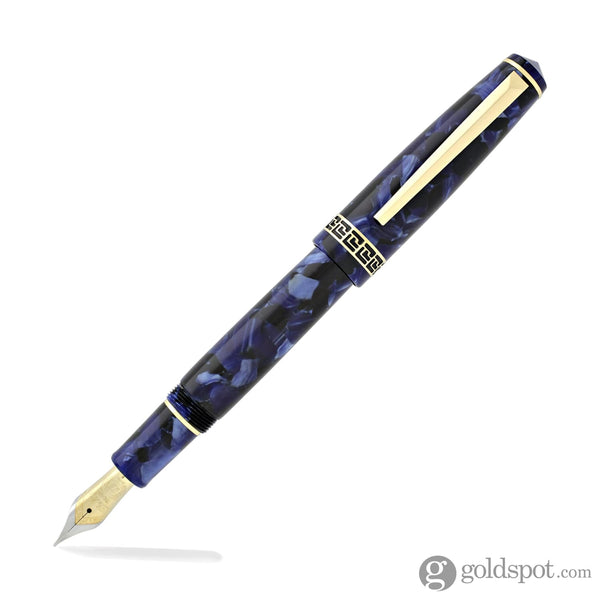 Laban Grecian Fountain Pen in Blue Marble Broad Fountain Pen