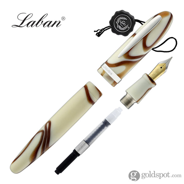 Laban Mento Fountain Pen in Ivory Brown Electric Resin Fountain Pen
