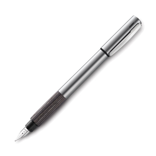 Lamy Accent Fountain Pen in Aluminum Grey with Wood Grip Fountain Pen