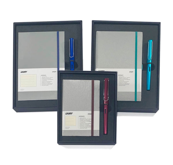 Lamy Hardcover A5 Notebook in Ocean Blue with AL-Star Fountain Pen - Fine Point Notebook