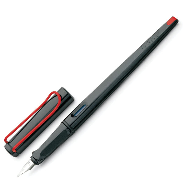 Lamy Joy Calligraphy Fountain Pen in Shiny Black with Red Clip Calligraphy Pen