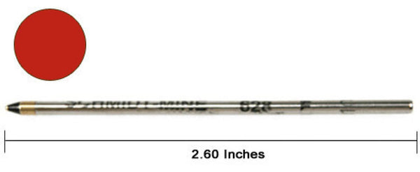 Monteverde D-1 Size Soft Roll Multi Functional Ballpoint Pen Refill in Red - Medium Point Ballpoint Pen Refill
