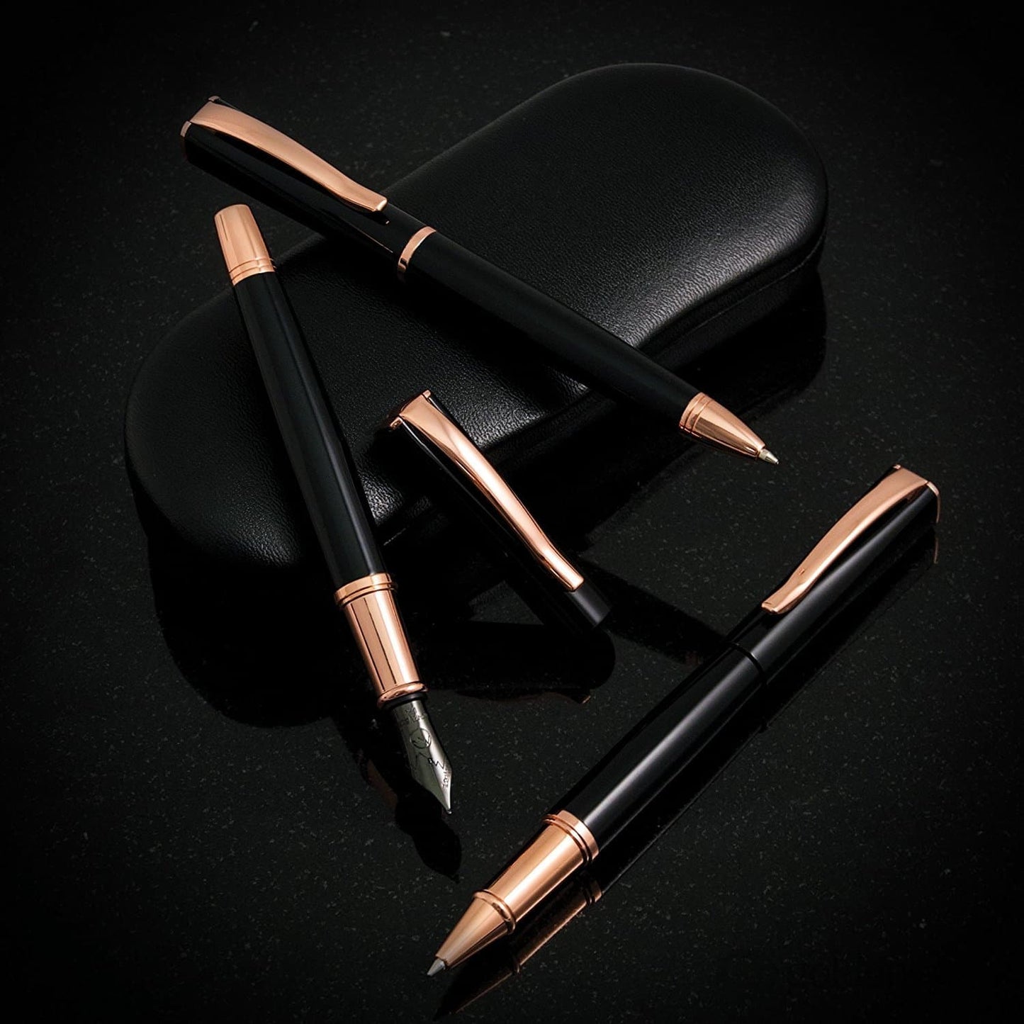 Monteverde Impressa Fountain Pen in Black with Rose Gold Trim Fountain Pen