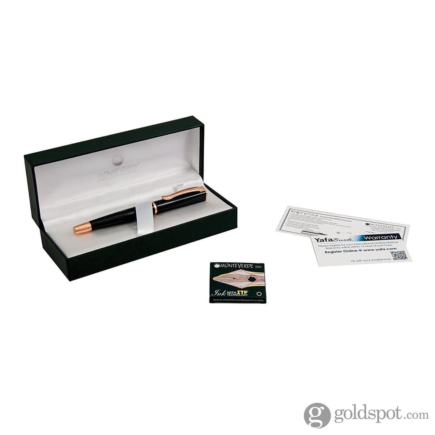 Monteverde Impressa Fountain Pen in Black with Rose Gold Trim Fountain Pen