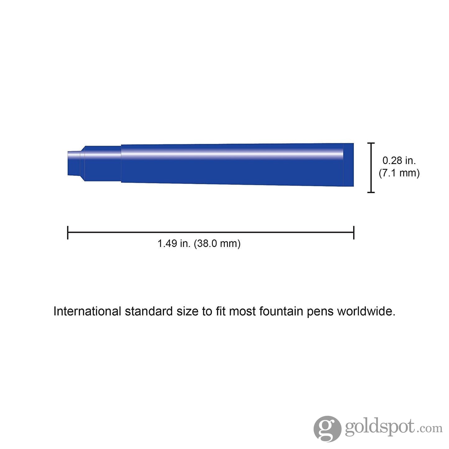 Monteverde Ink Cartridges International Size in Blue - Pack of 6 Fountain Pen Cartridges