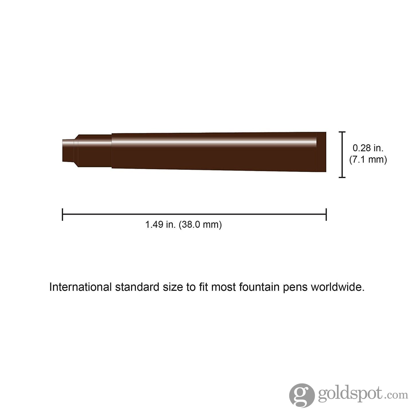 Monteverde Ink Cartridges International Size in Brown - Pack of 6 Fountain Pen Cartridges