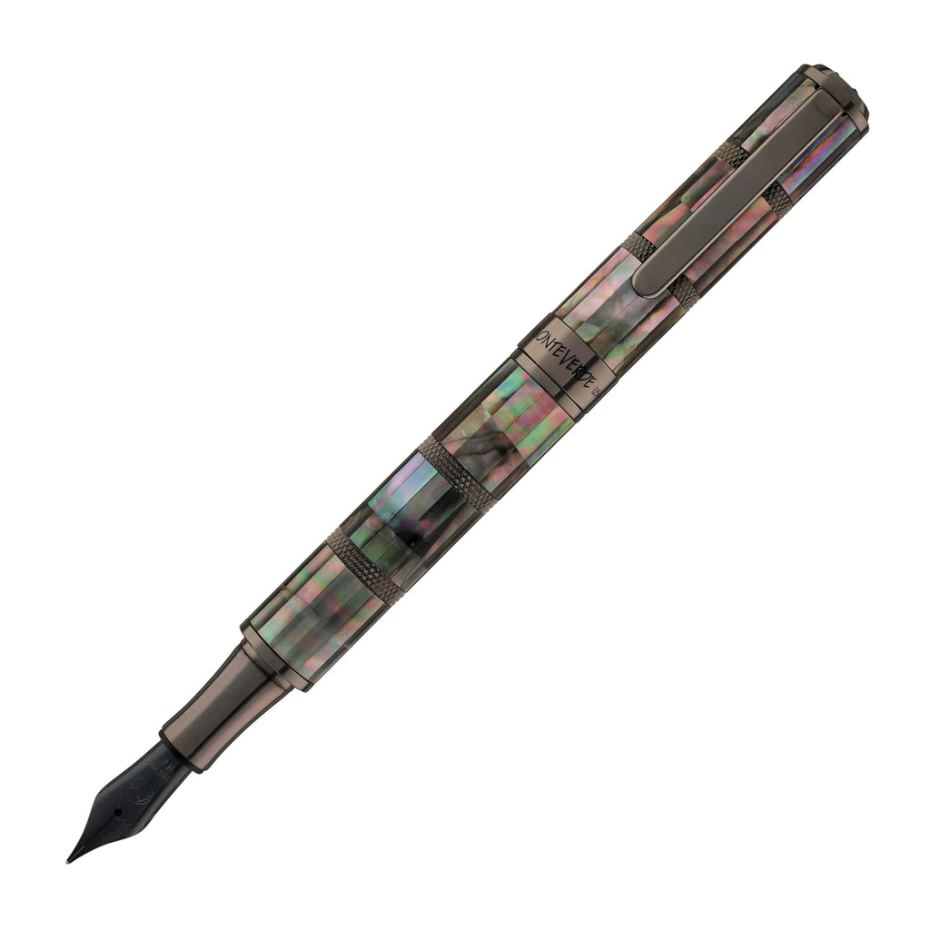 Monteverde Regatta Black Mother of Pearl Fountain Pen in Gunmetal - Limited Edition Fountain Pen