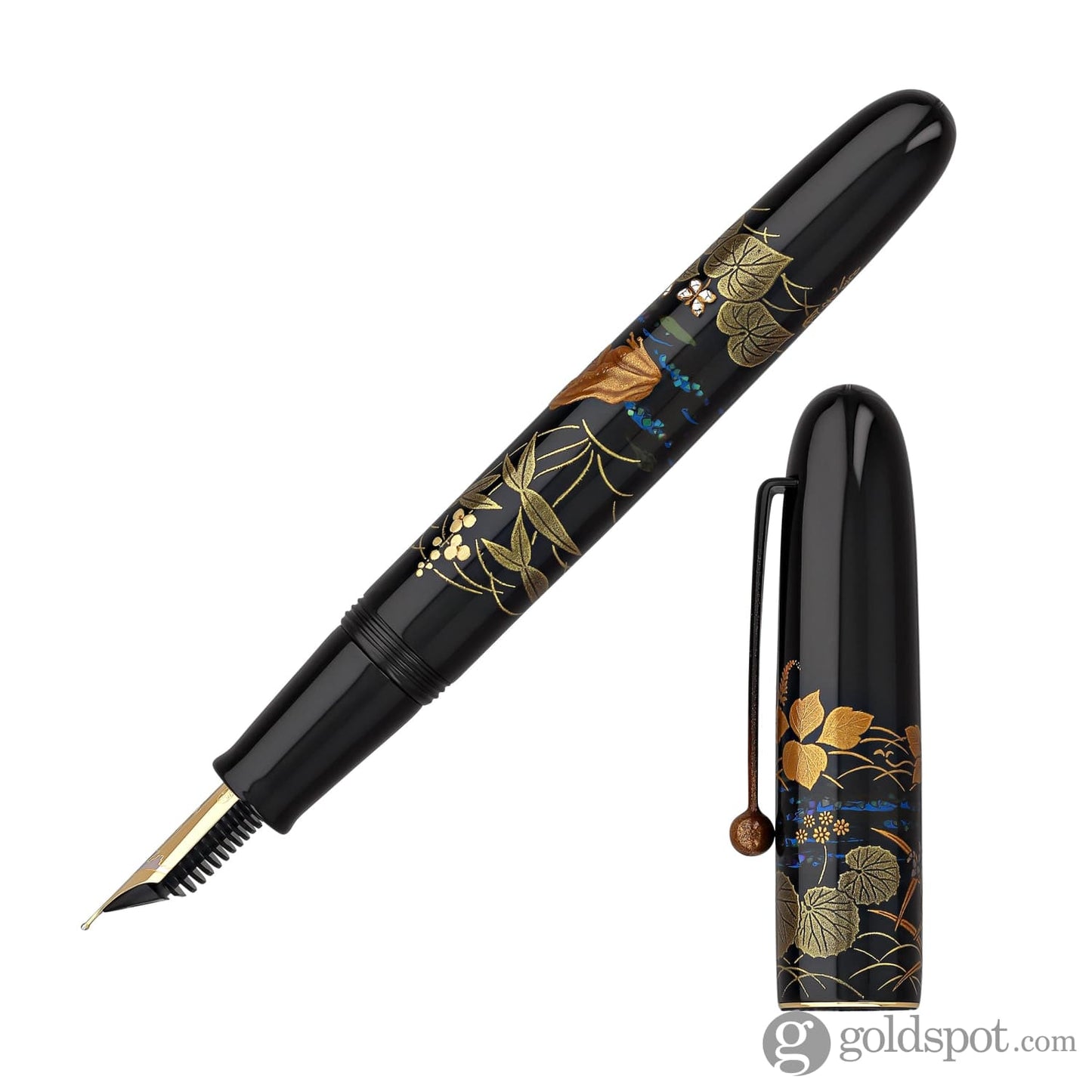 Namiki Yukari Royale Frog Maki-e Urushi Black Lacquer Fountain Pen - Medium Point Fountain Pen