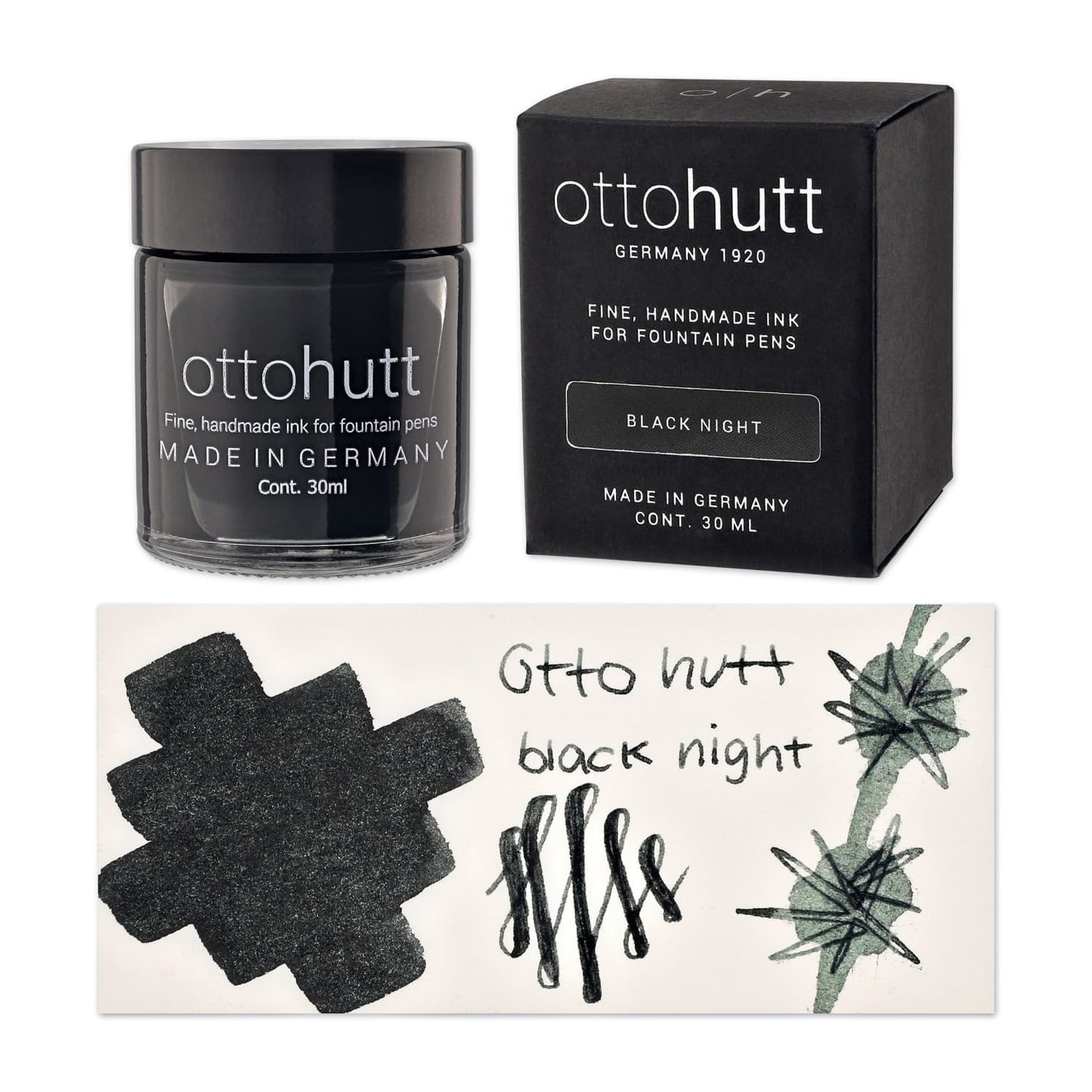 Otto Hutt Bottled Ink in Black Night - 30mL Bottled Ink