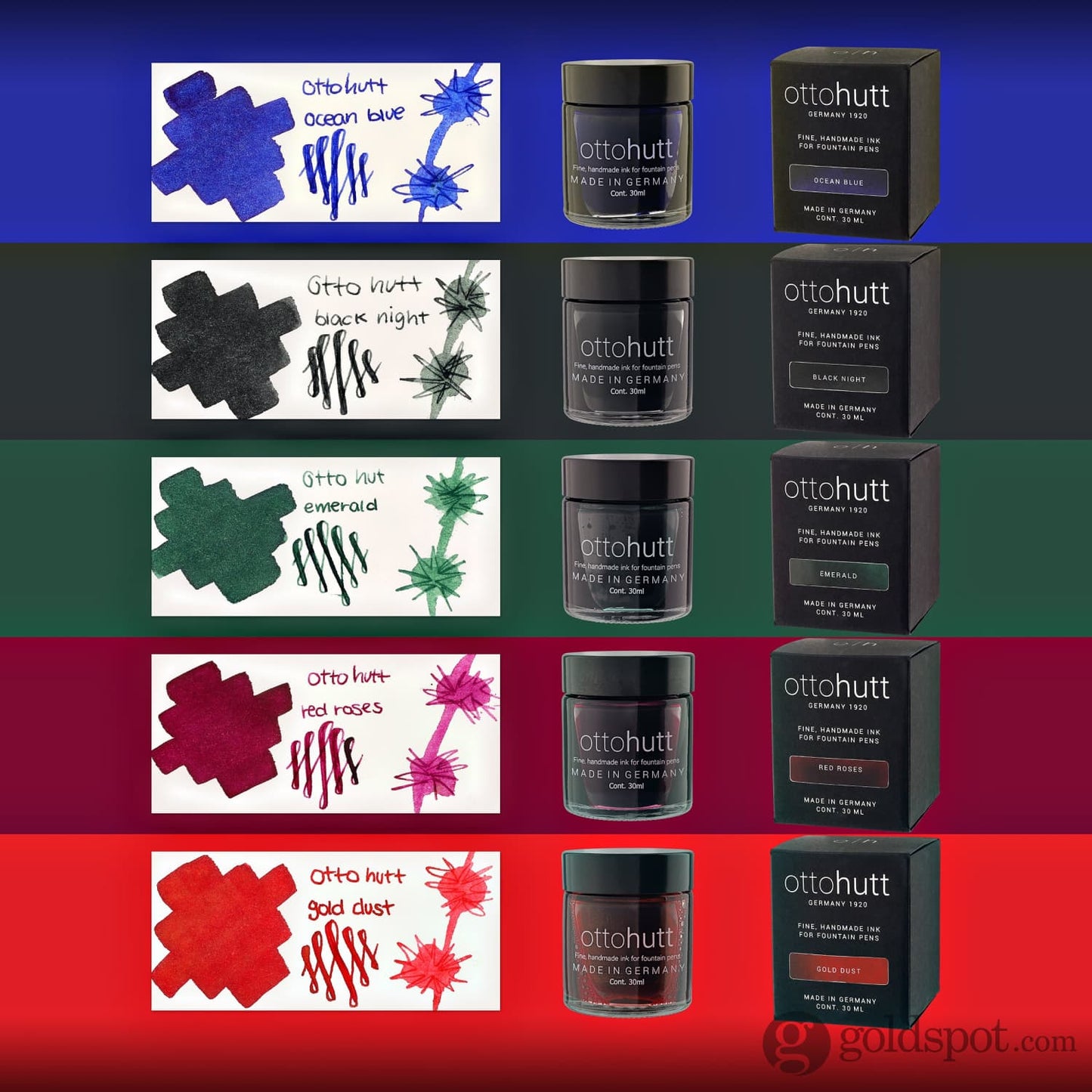 Otto Hutt Bottled Ink in Black Night - 30mL Bottled Ink