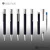 Otto Hutt Design 04 Ballpoint Pen in Blue with Checkered Guilloche Cap Ballpoint Pen