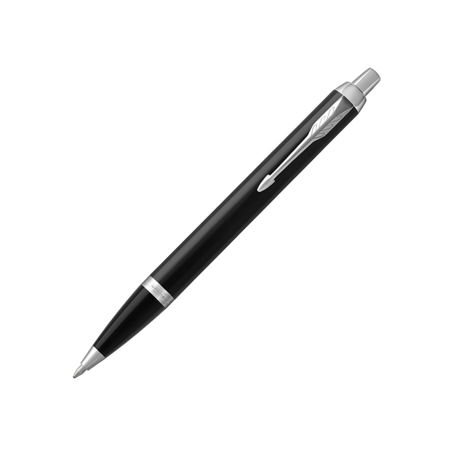 Engraved Parker IM Black Lacquer Retractable Ballpoint Pen Chrome