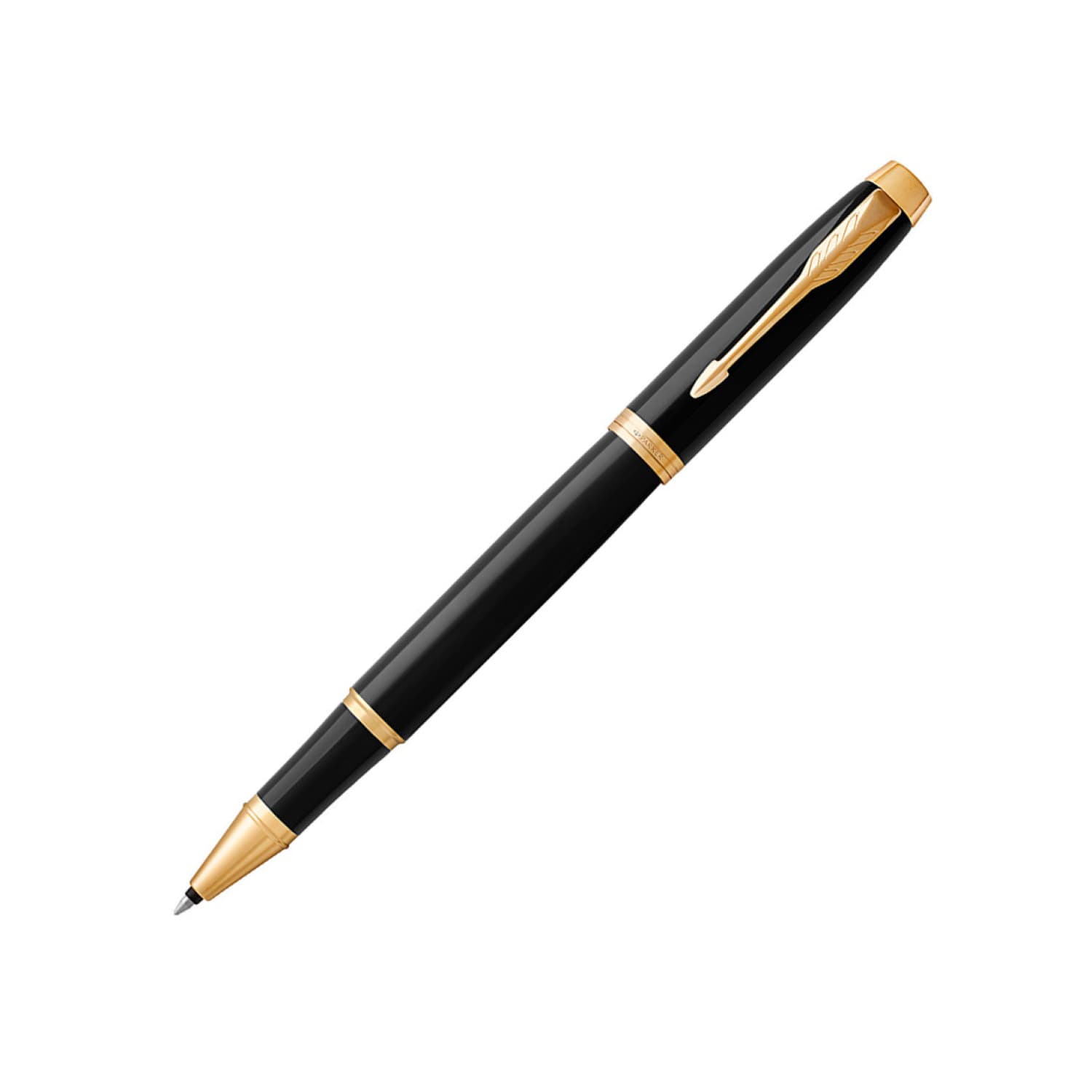 Parker IM Black Gold Trim Rollerball, Ballpoint and Leather Pen